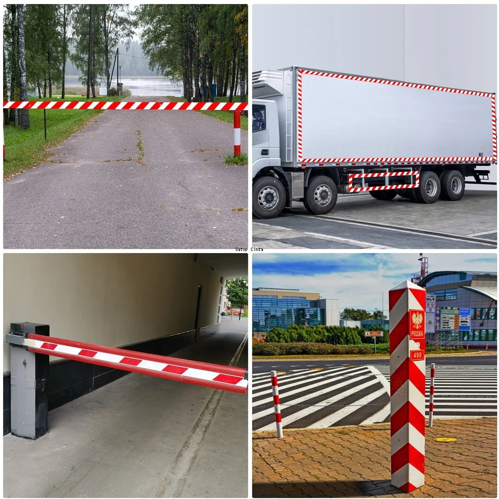 5cm/10cm/15cm/20cm*5M Reflective Adhesive Tape Left Or Right Twill White-Red Strips Waterproof Safety Reflectors Sticker For Car