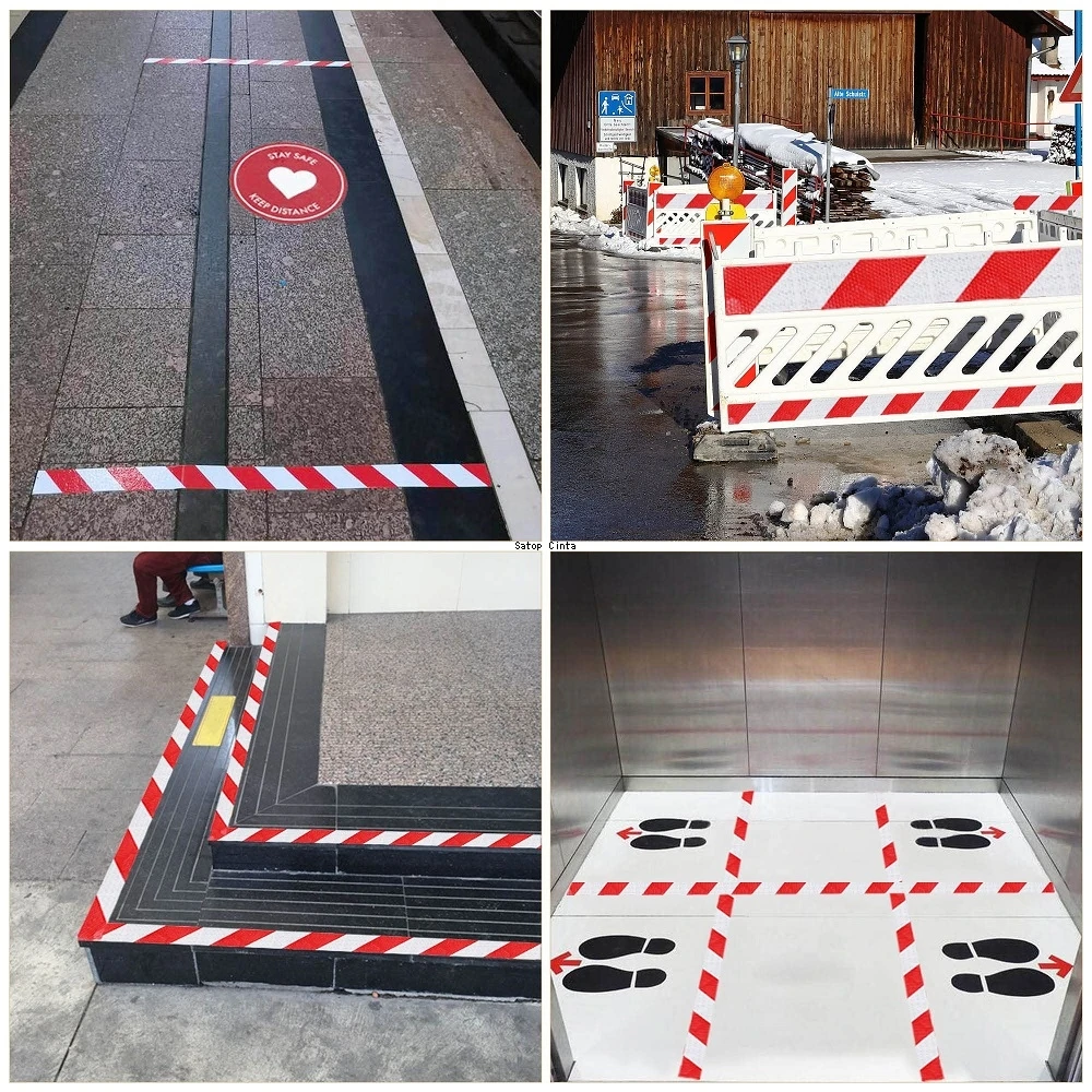 5cm/10cm/15cm/20cm*5M Reflective Adhesive Tape Left Or Right Twill White-Red Strips Waterproof Safety Reflectors Sticker For Car