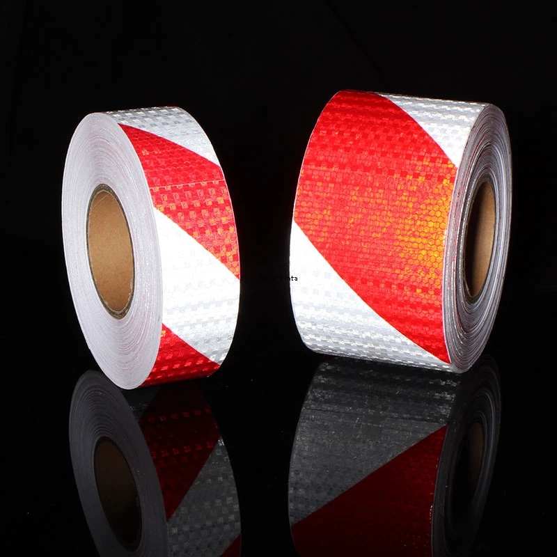5cm/10cm/15cm/20cm*5M Reflective Adhesive Tape Left Or Right Twill White-Red Strips Waterproof Safety Reflectors Sticker For Car