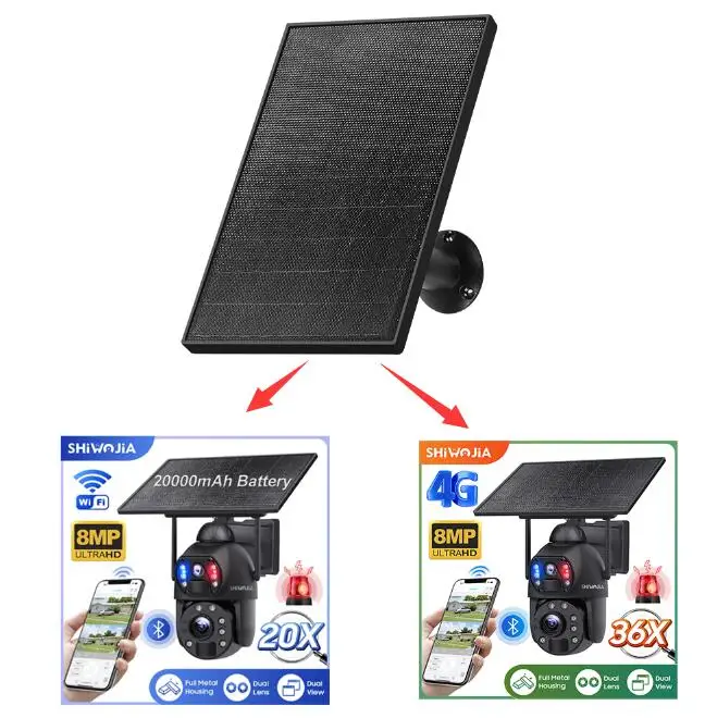 SHIWOJIA Solar Panels Suitable for Outdoor Solar Cameras