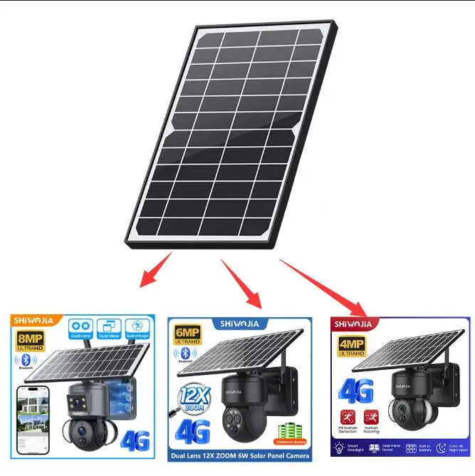 SHIWOJIA Solar Panels Suitable for Outdoor Solar Cameras