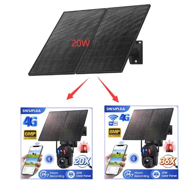 SHIWOJIA Solar Panels Suitable for Outdoor Solar Cameras
