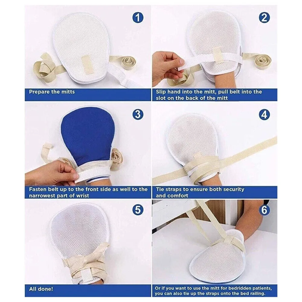 Good Protection Dementia Restraint Gloves Portable Durable Convenience Safety Hand Gloves Comfortable Comfort Control Gloves