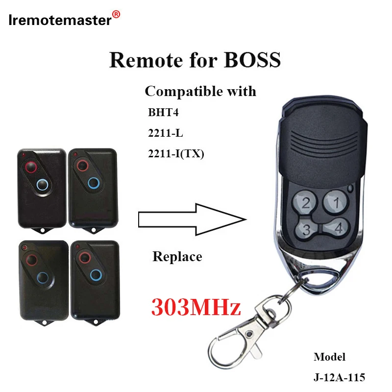Replacement Boss Steel-Line Guardian Garage Door Remote Control BOL4 BOL6 BOL9 BRD1 BRD9 2211-L (TX) 303mhz