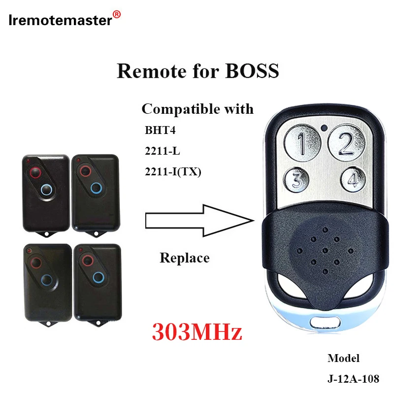 Replacement Boss Steel-Line Guardian Garage Door Remote Control BOL4 BOL6 BOL9 BRD1 BRD9 2211-L (TX) 303mhz