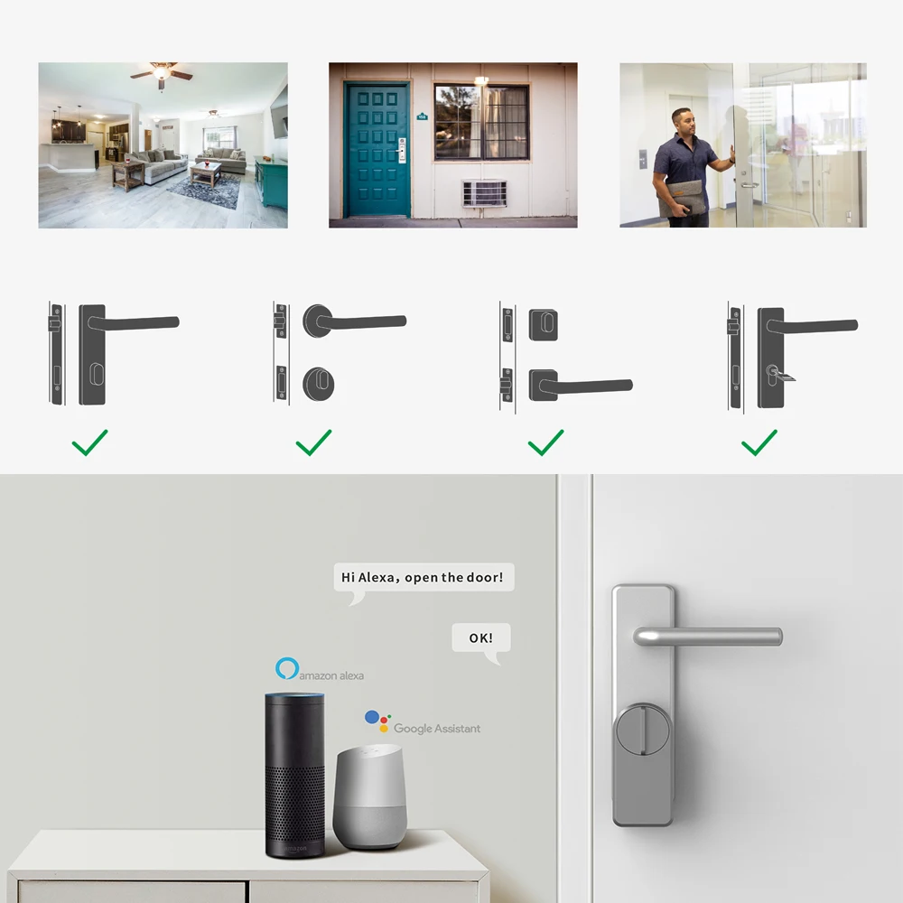 GIMDOW Smart Door Lock Hotel Apartment Intelligent Sticker Installation Bluetooth-Compatible Tuya Smart App Electronic Lock