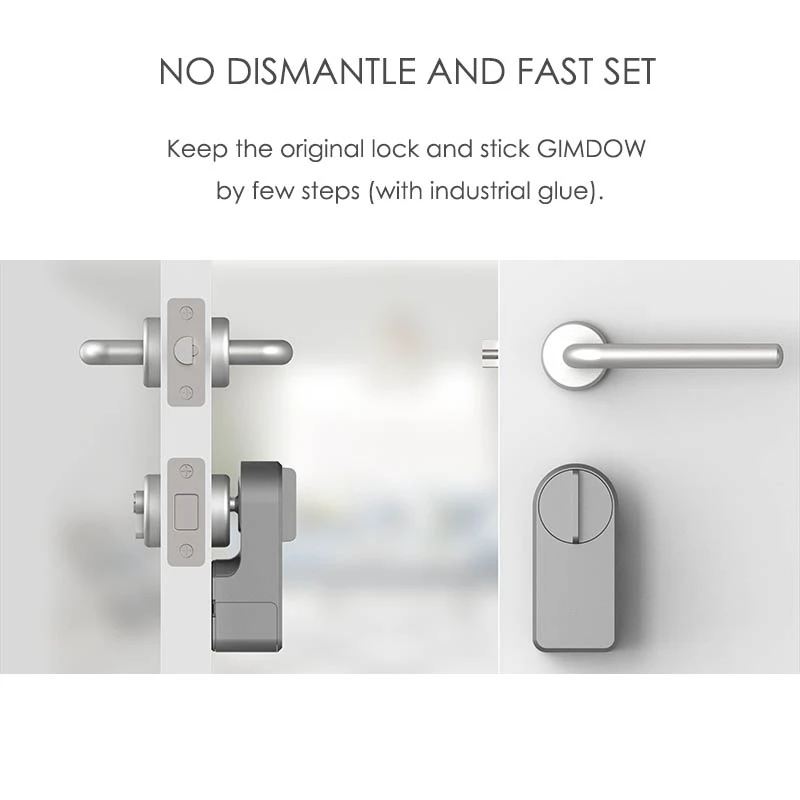 GIMDOW Smart Door Lock Hotel Apartment Intelligent Sticker Installation Bluetooth-Compatible Tuya Smart App Electronic Lock