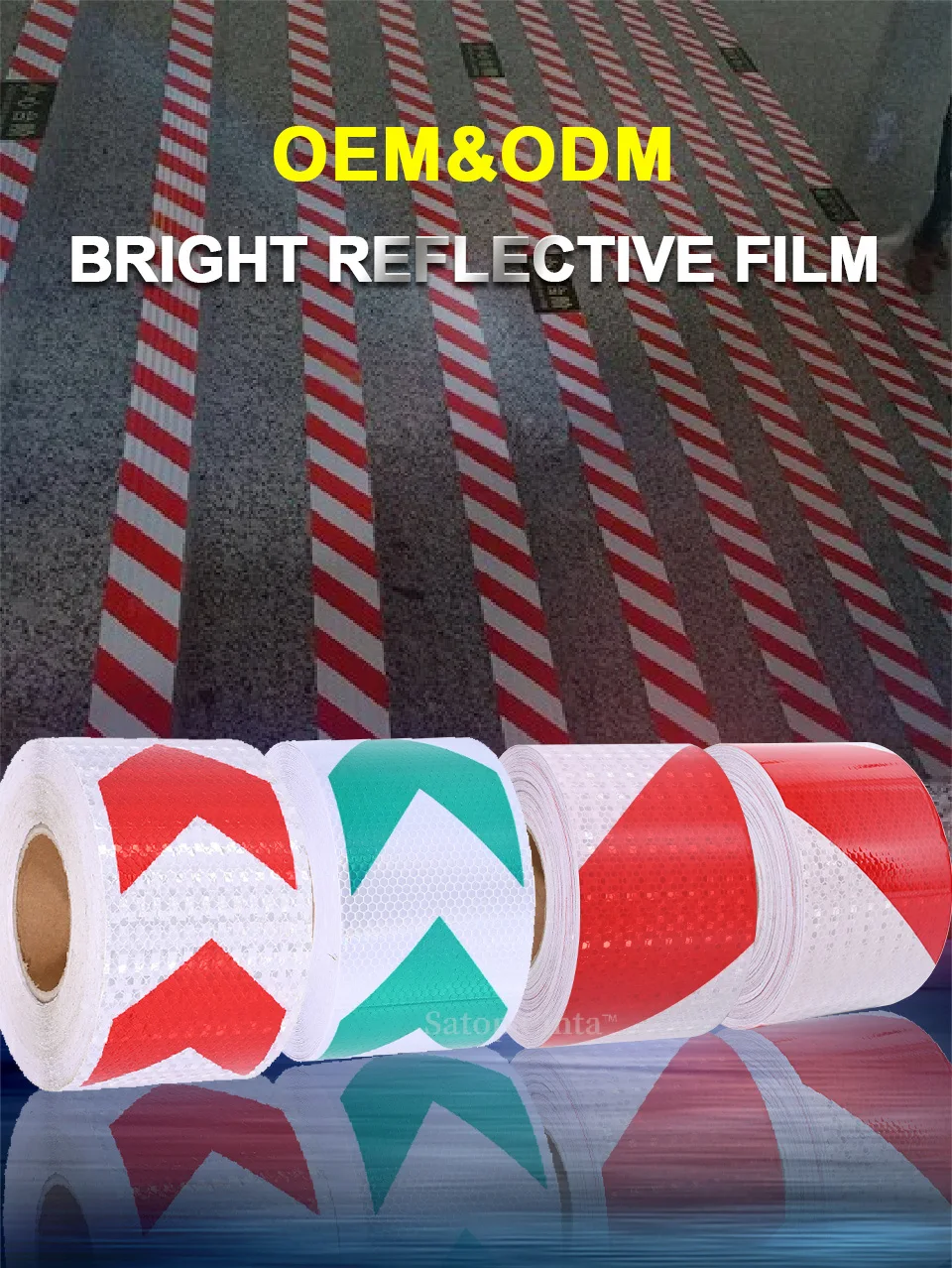 DIY 10CM*1M High Visibility Twill Reflective Tape Strip Self Adhesive Waterproof Warning Safety Reflector Sticker For Motorcycle