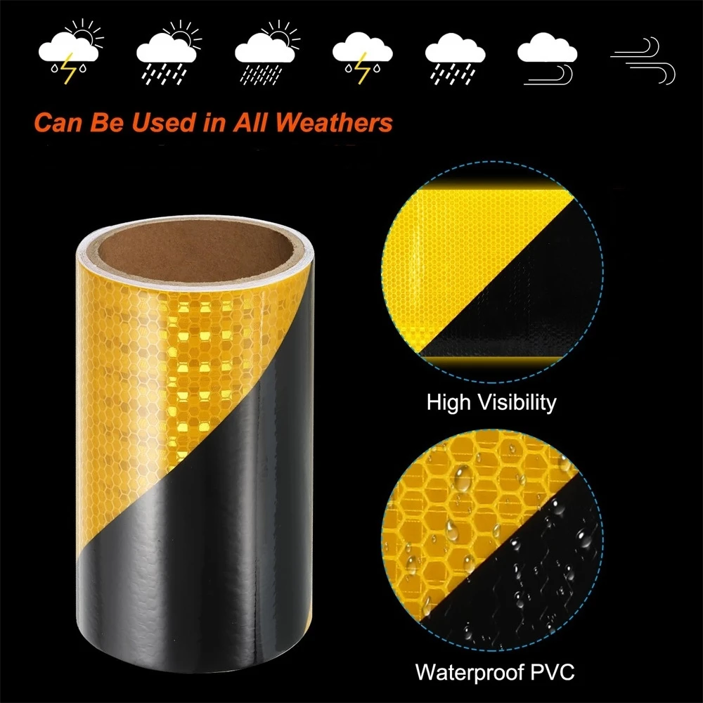DIY 10CM*1M High Visibility Twill Reflective Tape Strip Self Adhesive Waterproof Warning Safety Reflector Sticker For Motorcycle