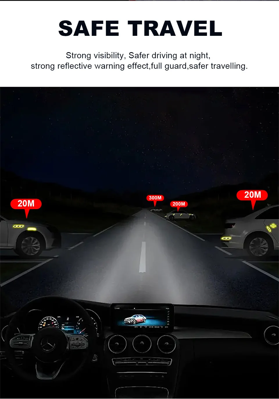 DIY 10CM*1M High Visibility Twill Reflective Tape Strip Self Adhesive Waterproof Warning Safety Reflector Sticker For Motorcycle