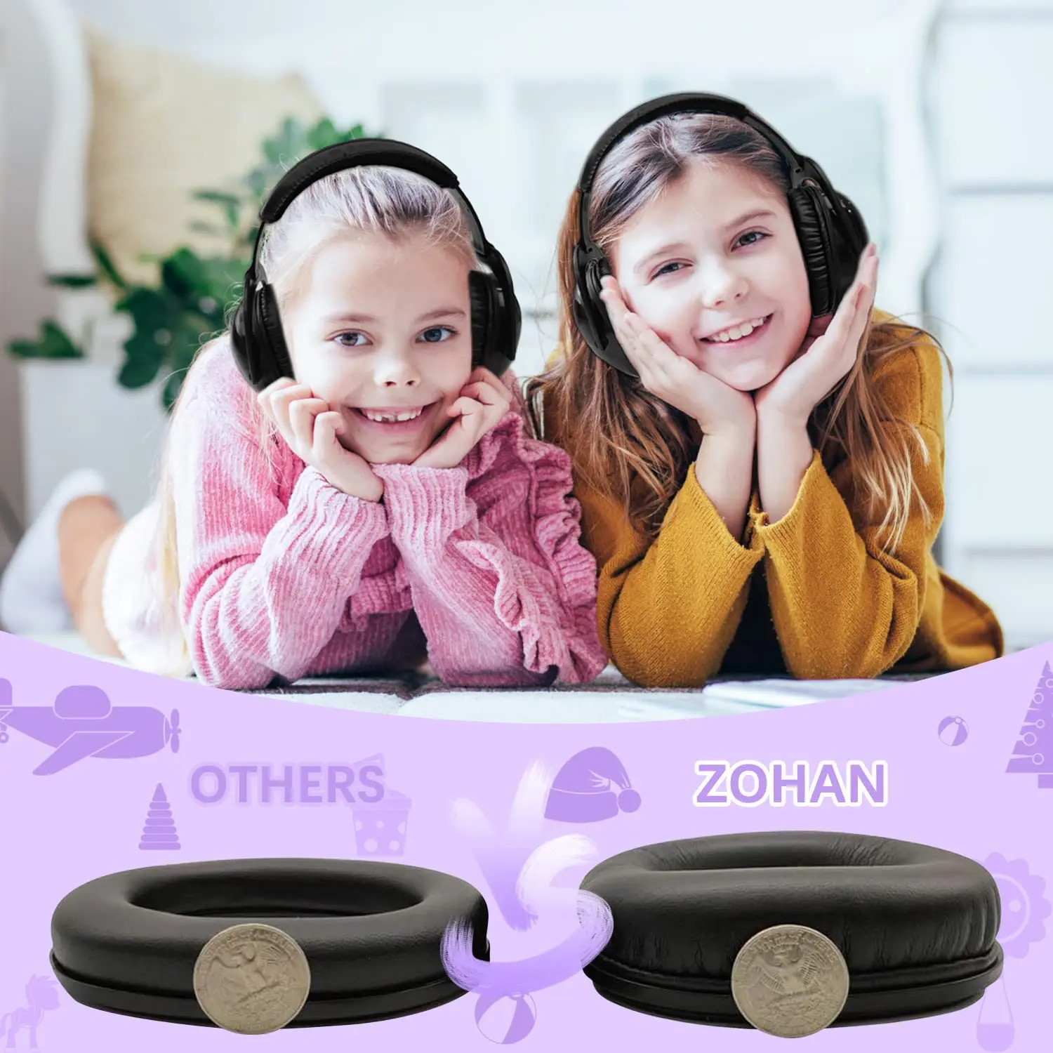 ZOHAN Kids Hearing Protection Passive Earmuffs Safety Earnmuff Headset Noise Reduction DIY Ear Defenders for Autism Children