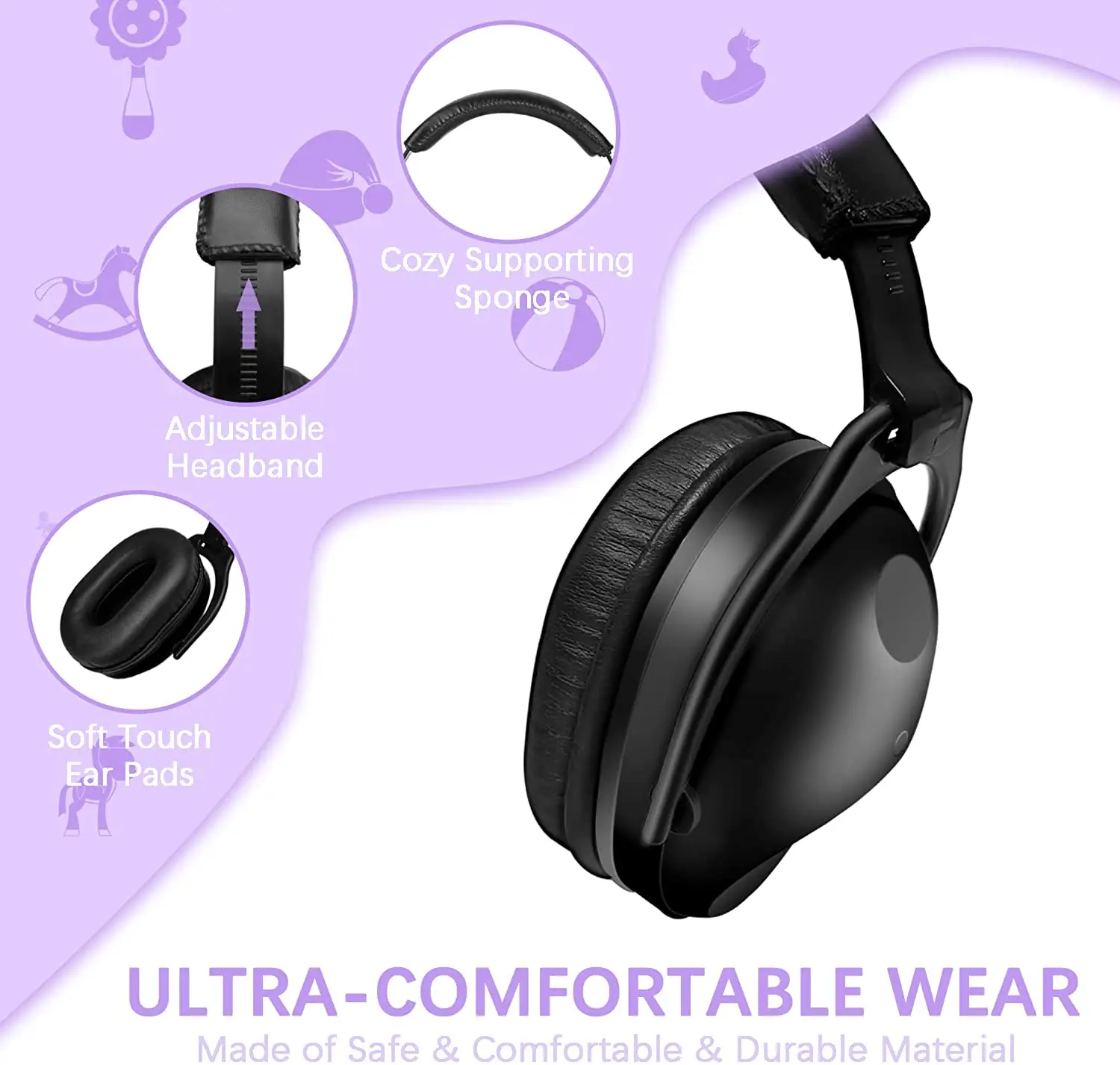 ZOHAN Kids Hearing Protection Passive Earmuffs Safety Earnmuff Headset Noise Reduction DIY Ear Defenders for Autism Children