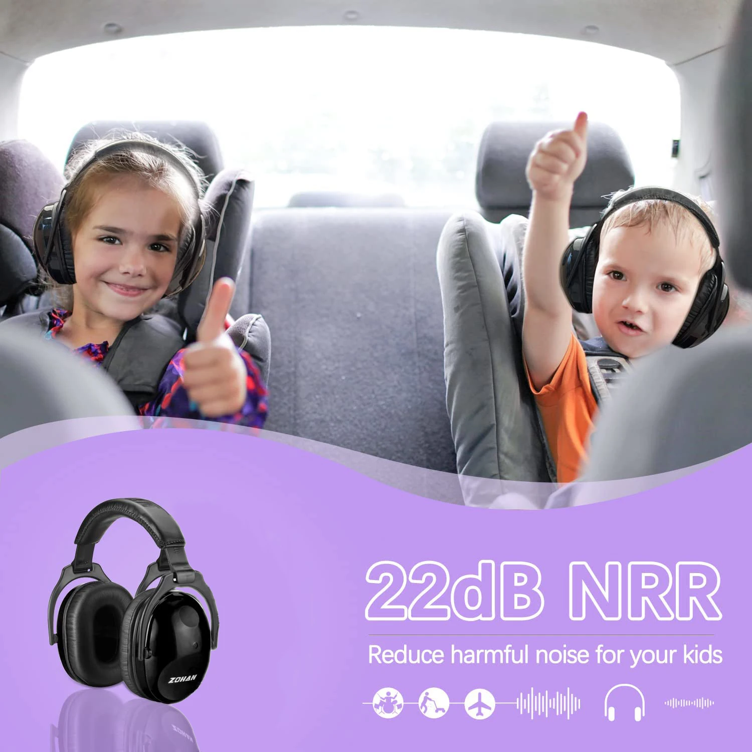 ZOHAN Kids Hearing Protection Passive Earmuffs Safety Earnmuff Headset Noise Reduction DIY Ear Defenders for Autism Children