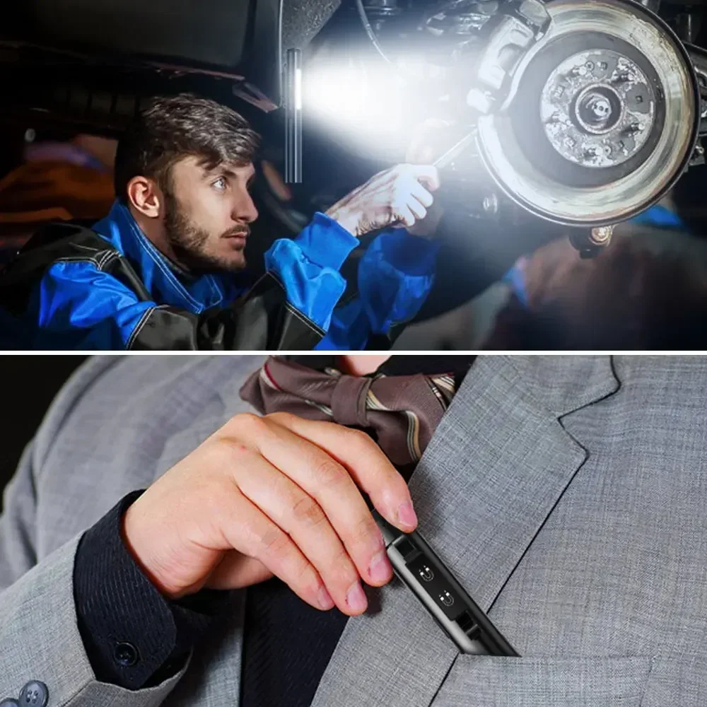 KDULIT 4 in 1 Multifunctional LED Pen Flashlight Built in 800mah Battery USB Rechargeable with Magnetism Work Repair Lantern