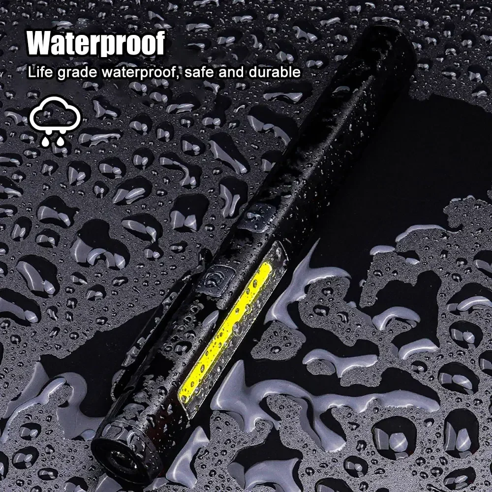 KDULIT 4 in 1 Multifunctional LED Pen Flashlight Built in 800mah Battery USB Rechargeable with Magnetism Work Repair Lantern