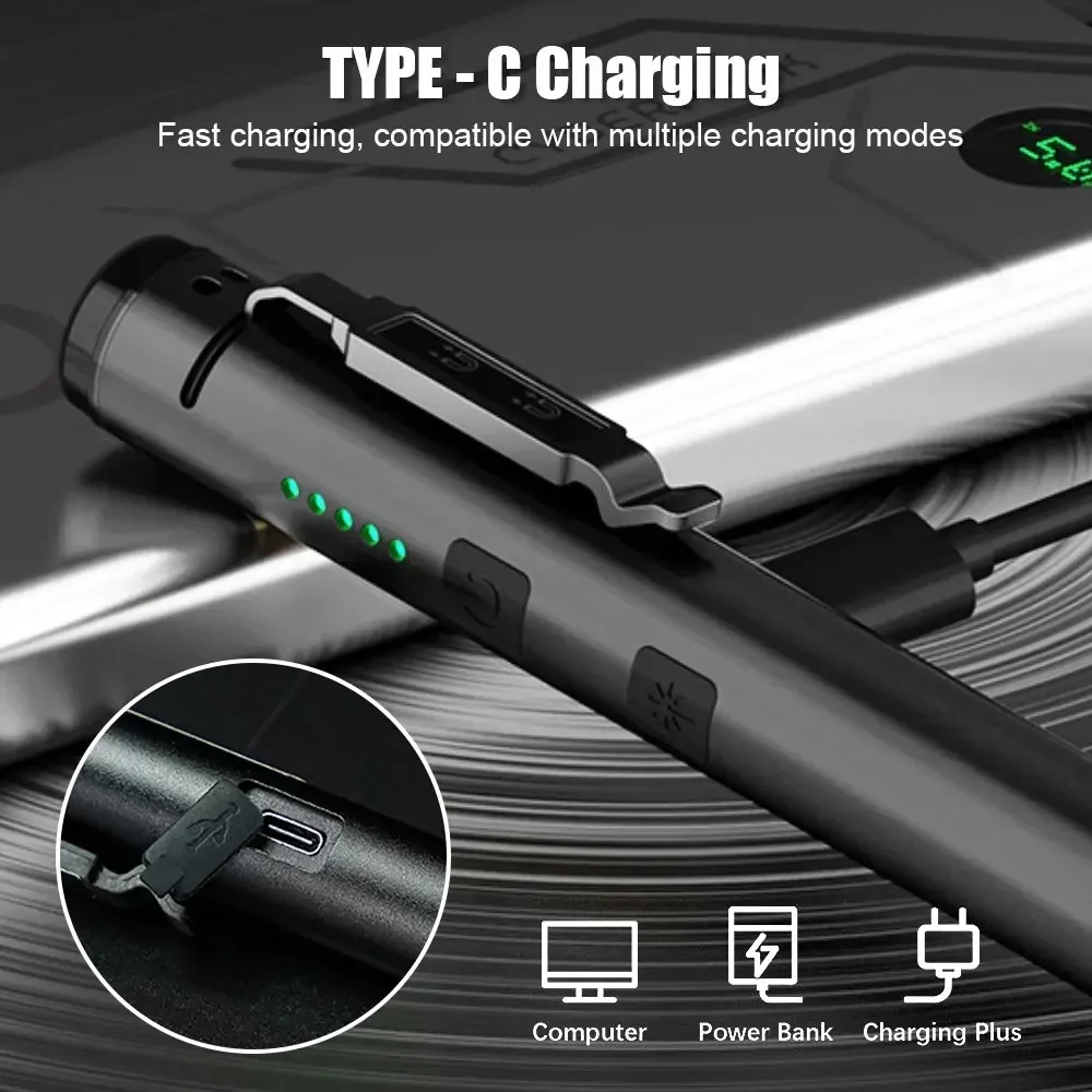 KDULIT 4 in 1 Multifunctional LED Pen Flashlight Built in 800mah Battery USB Rechargeable with Magnetism Work Repair Lantern