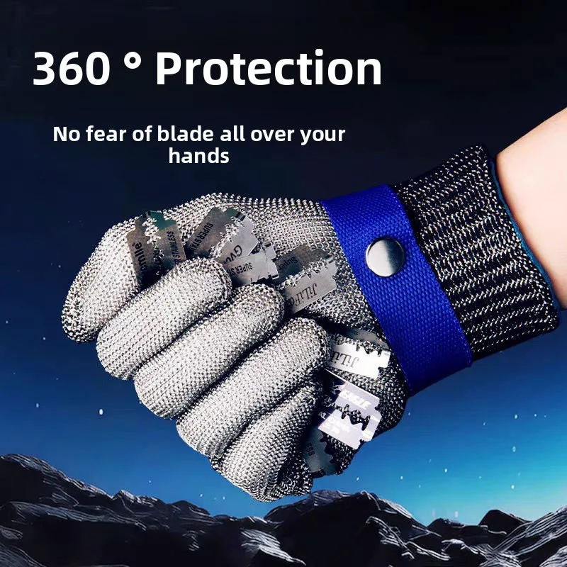 Stainless Steel Gloves Anti-cut Safety Cut Resistant Hand Protective Metal Meat Mesh Glove for Butcher Wire Knife Proof Stab
