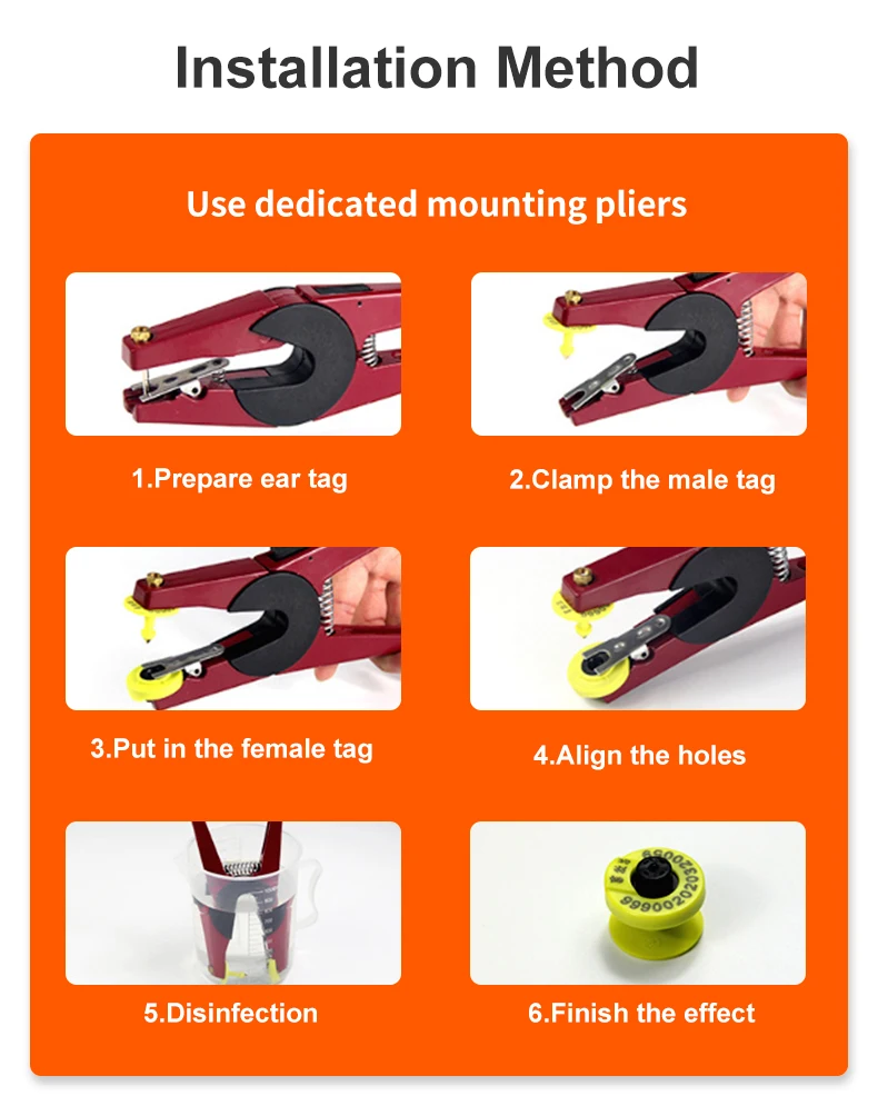 10pcs Pig Ear Tag 30mm Size Livestock Management UHF / LF RFID 860~960Mhz/ 134.2Khz Animal Ear Tags for Pig Farm