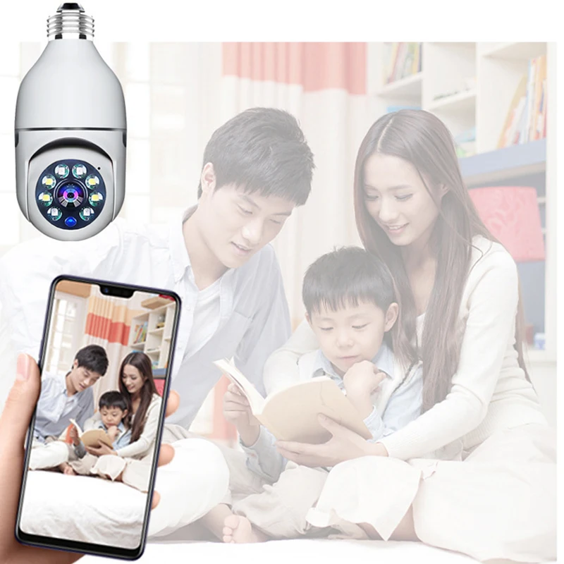 Smart Home 2.4G E27 Bulb Wifi Surveillance Camera HD Night Security Video Surveillance Supprt Two Way Audio Mobile Motion