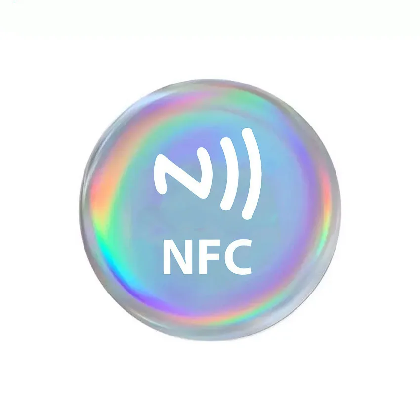 Laser Background Anti Metal NFC Ntag216 Epoxy Label Sticker RFID Tag for All NFC Enabled Phones