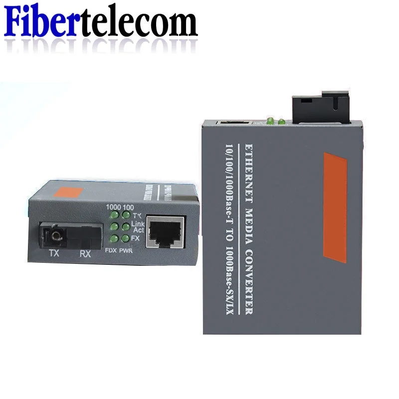 Gigabit Fiber Optical Media Converter HTB-GS-03 1000Mbps Single Fiber SC Port External Power Supply Optical Fiber Transmitter