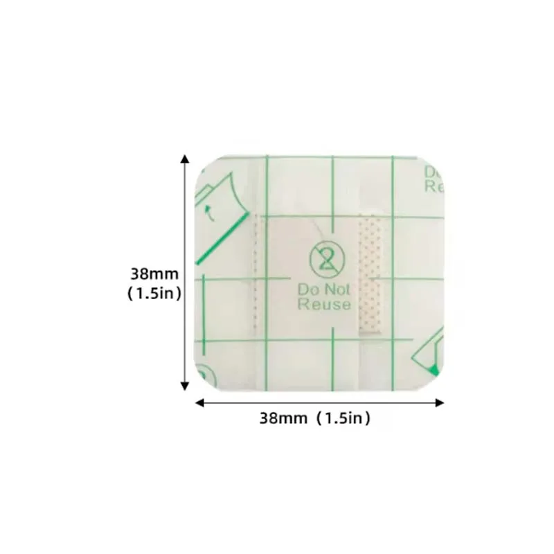 50PCS 38*38mm Transparent PU Waterproof Wound Plaster Band Aid Adhesive Bandage Protective Sticker for Outdoor Home First Aid