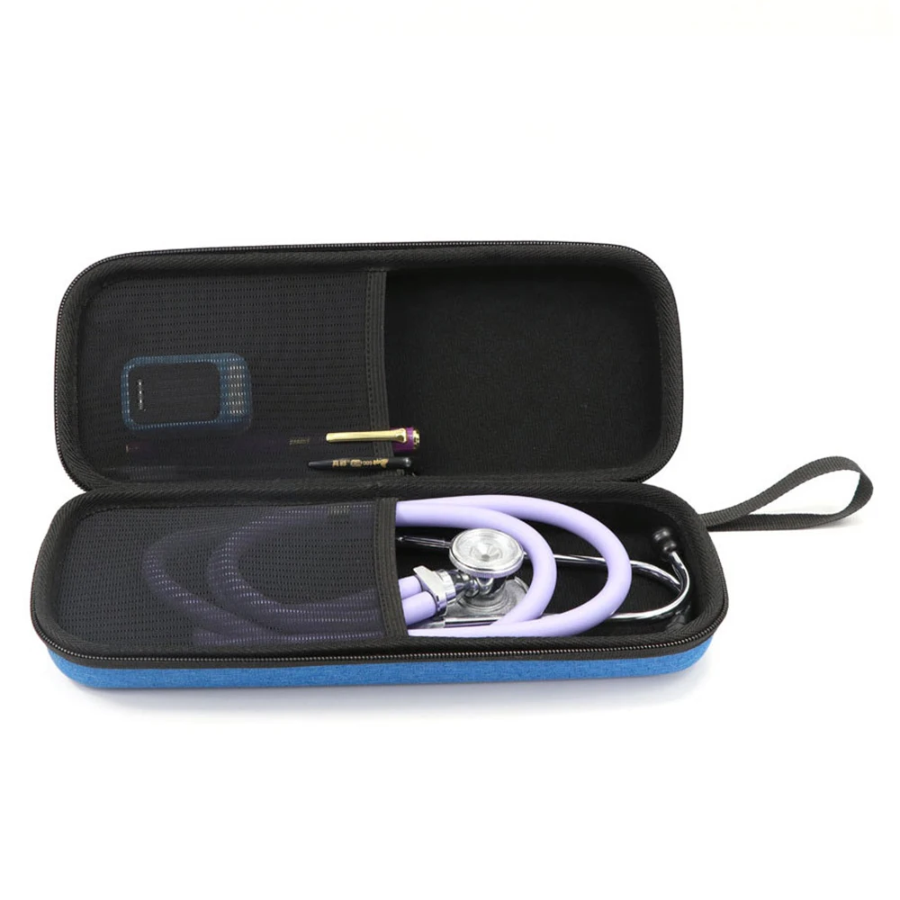 EVA Travel Portable Medical Stethoscope Storage Box First Aid Kit Mesh Pockets Case for 3M Littmann Cardiology III Stethoscope
