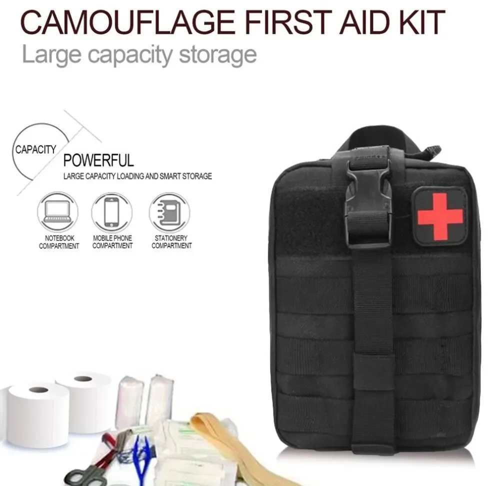 Outdoor First Aid Bag EDC Molle Medical Kit IFAK Survival Emergency Pack EDC Travel Fishing Camping Hiking Hunting Accessories
