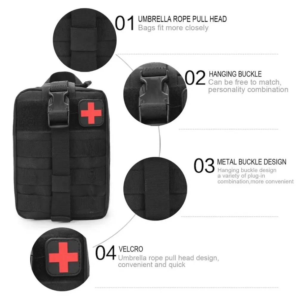 Outdoor First Aid Bag EDC Molle Medical Kit IFAK Survival Emergency Pack EDC Travel Fishing Camping Hiking Hunting Accessories