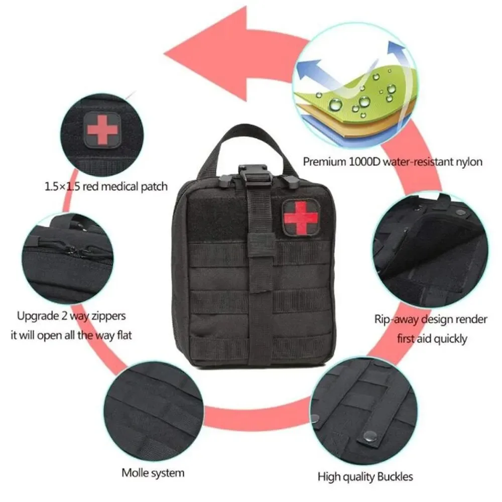 Outdoor First Aid Bag EDC Molle Medical Kit IFAK Survival Emergency Pack EDC Travel Fishing Camping Hiking Hunting Accessories