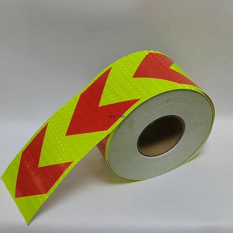 4Inch Arrow Reflective Tapes Conspicuity Waterproof Safety Caution Reflectors Warning Stickers DIY 1Meters For Car Truck Vehicle