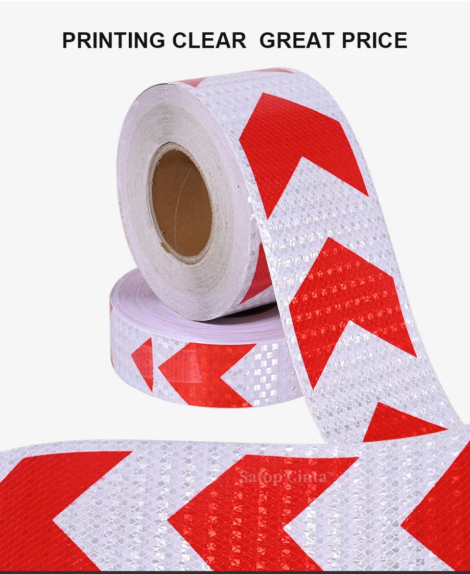 4Inch Arrow Reflective Tapes Conspicuity Waterproof Safety Caution Reflectors Warning Stickers DIY 1Meters For Car Truck Vehicle