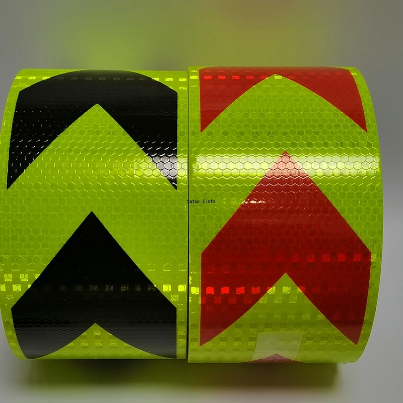 4Inch Arrow Reflective Tapes Conspicuity Waterproof Safety Caution Reflectors Warning Stickers DIY 1Meters For Car Truck Vehicle