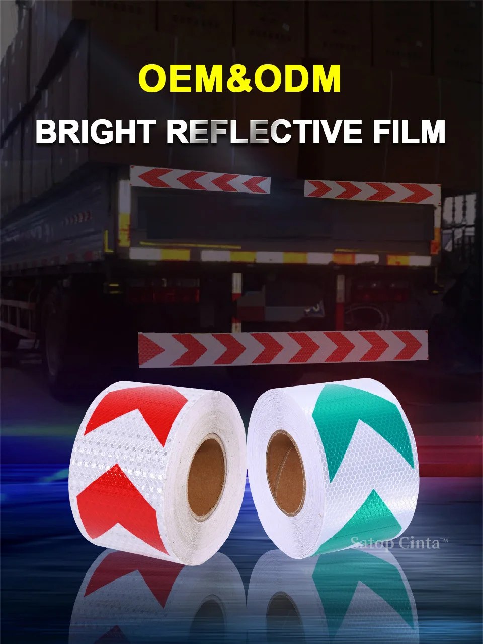 4Inch Arrow Reflective Tapes Conspicuity Waterproof Safety Caution Reflectors Warning Stickers DIY 1Meters For Car Truck Vehicle