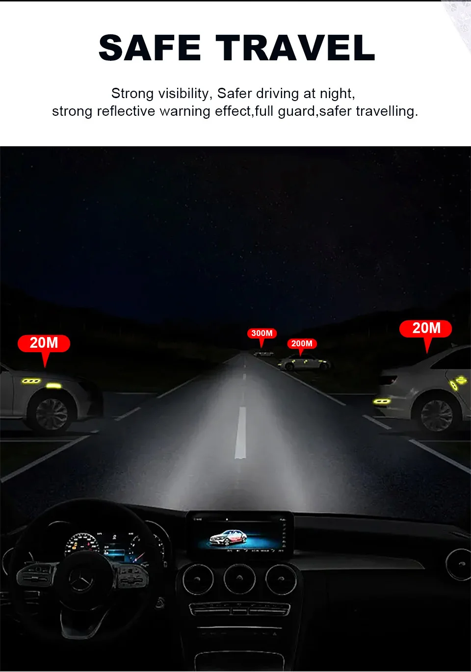 4Inch Arrow Reflective Tapes Conspicuity Waterproof Safety Caution Reflectors Warning Stickers DIY 1Meters For Car Truck Vehicle