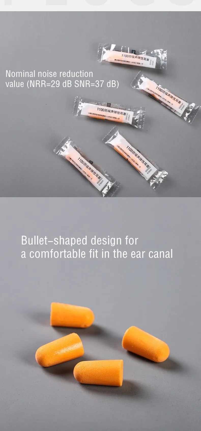 3M Earplugs 1100 1110 Pack of 2 Foam Ear Protection Noise Resisitant No Tearing Anti Dirt Good Resilience Work Study Rest Sleep