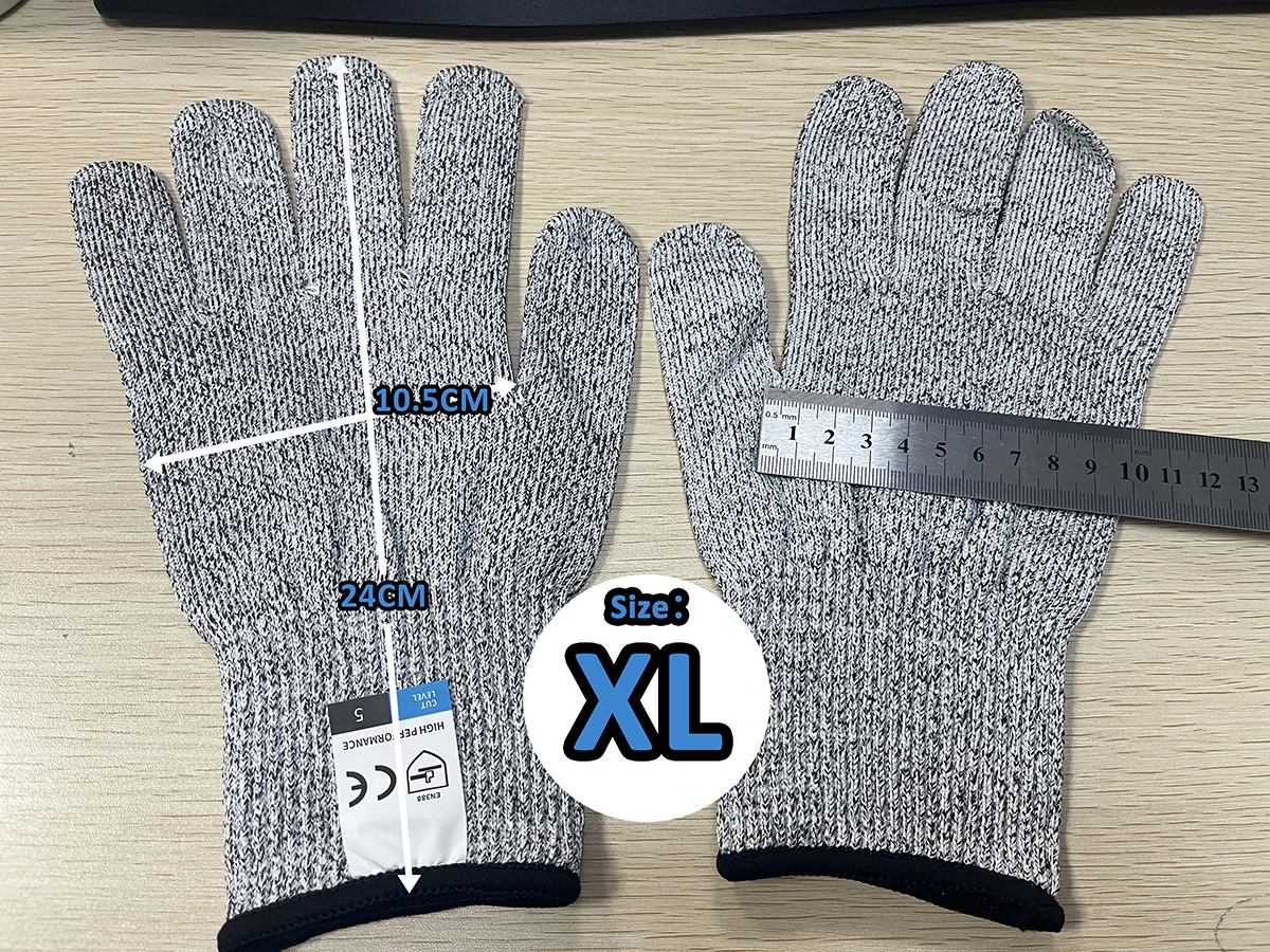 HPPE Level 5 Safety Anti Cut Gloves High-strength Industry Kitchen Gardening Anti-Scratch Anti-cut Glass Cutting Multi-Purpose