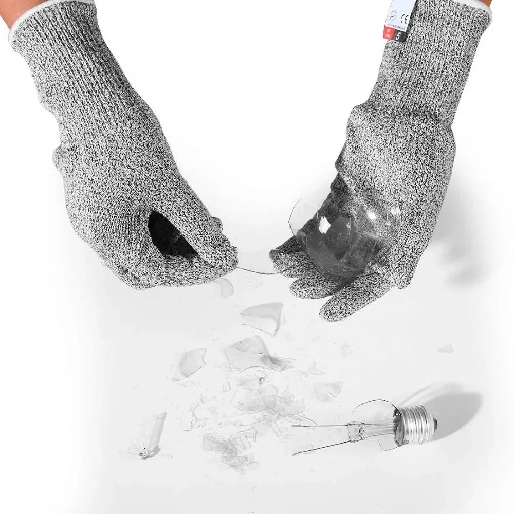 HPPE Level 5 Safety Anti Cut Gloves High-strength Industry Kitchen Gardening Anti-Scratch Anti-cut Glass Cutting Multi-Purpose