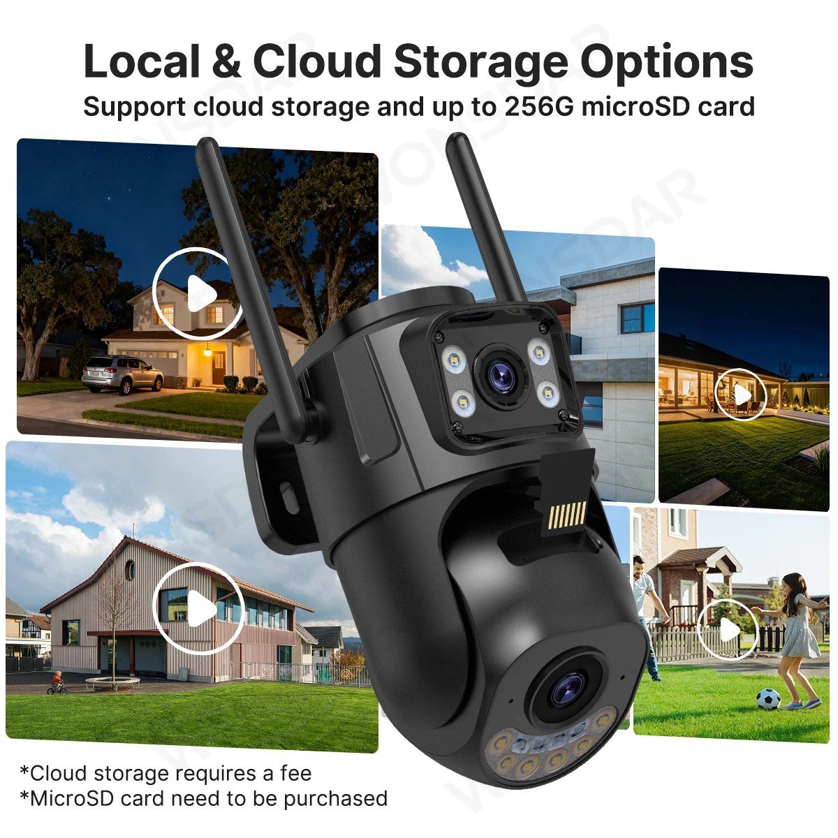 External Wifi PTZ Camera Dual Lens 2.4Ghz&5Ghz WiFi Outdoor IP Camera Auto Tracking Security Protection CCTV Surveillance ICsee