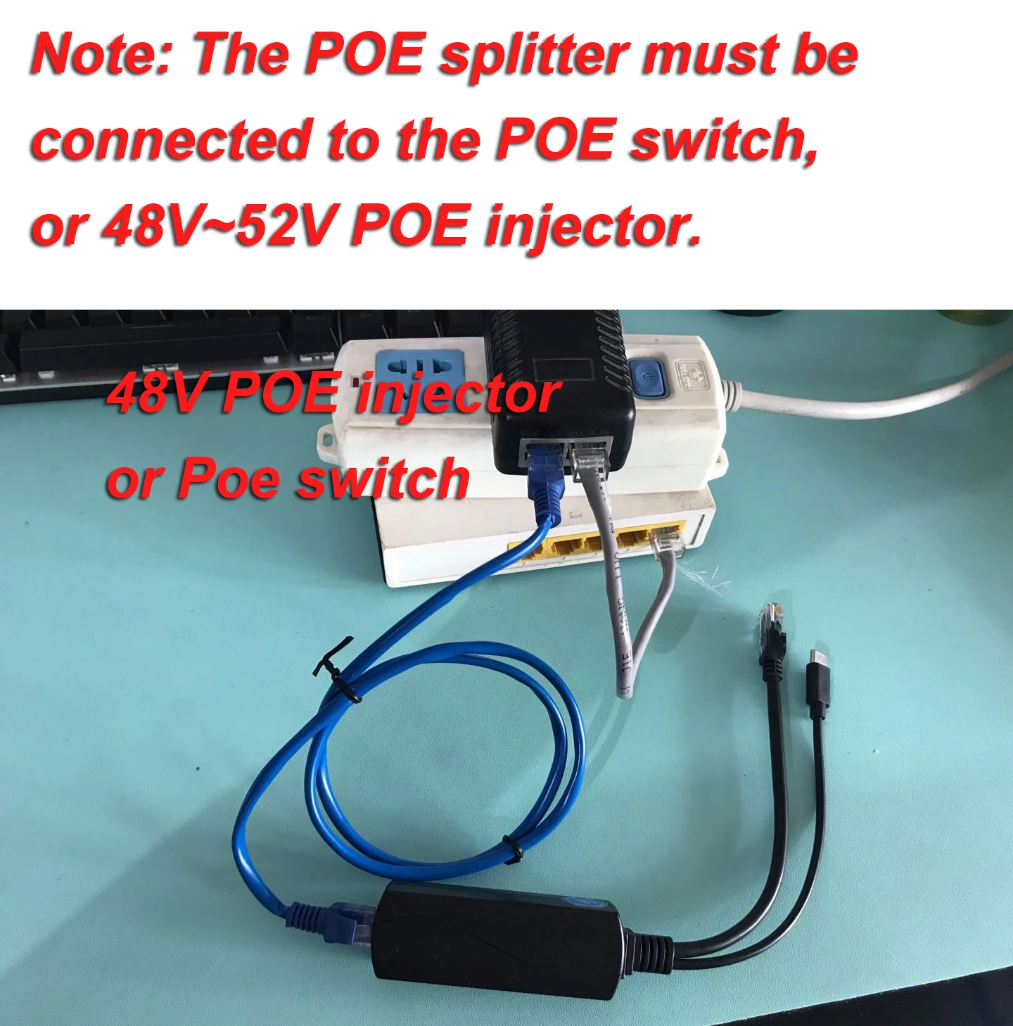 HKBTM Gigabit PoE Splitter Micro USB/Type-C/DC Power over Ethernet for IP Camera/Raspberry PI/sensecap/Bobcat