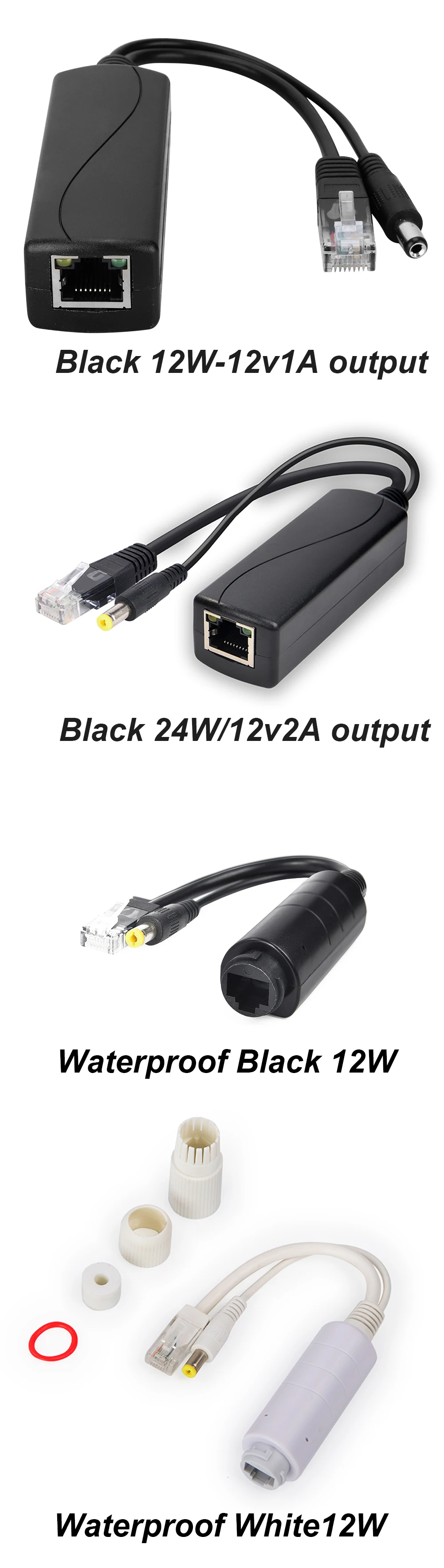 HKBTM Gigabit PoE Splitter Micro USB/Type-C/DC Power over Ethernet for IP Camera/Raspberry PI/sensecap/Bobcat