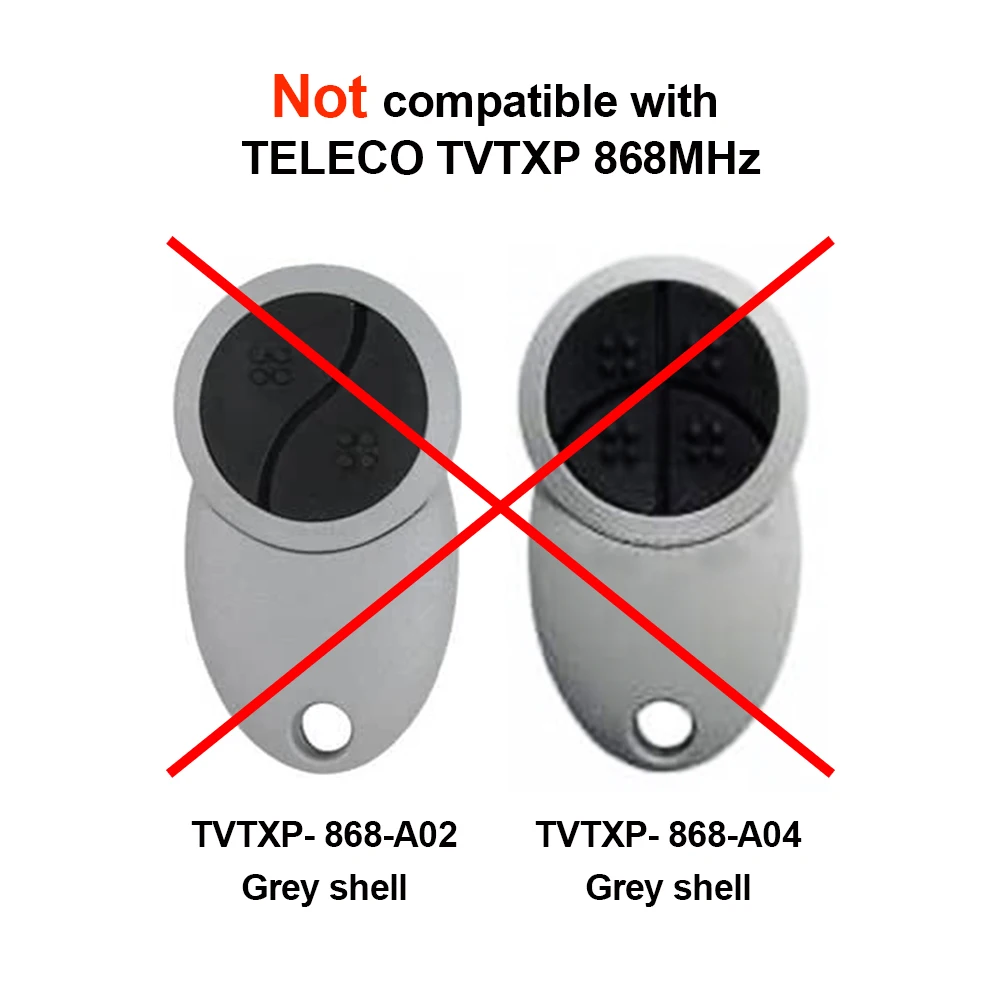 TELECO TXP-433-A01 TXP-433-A02 TXP-433-A04 Garage Door Remote Control 433.92MHz Rolling Code Transmitter Gate Keychain