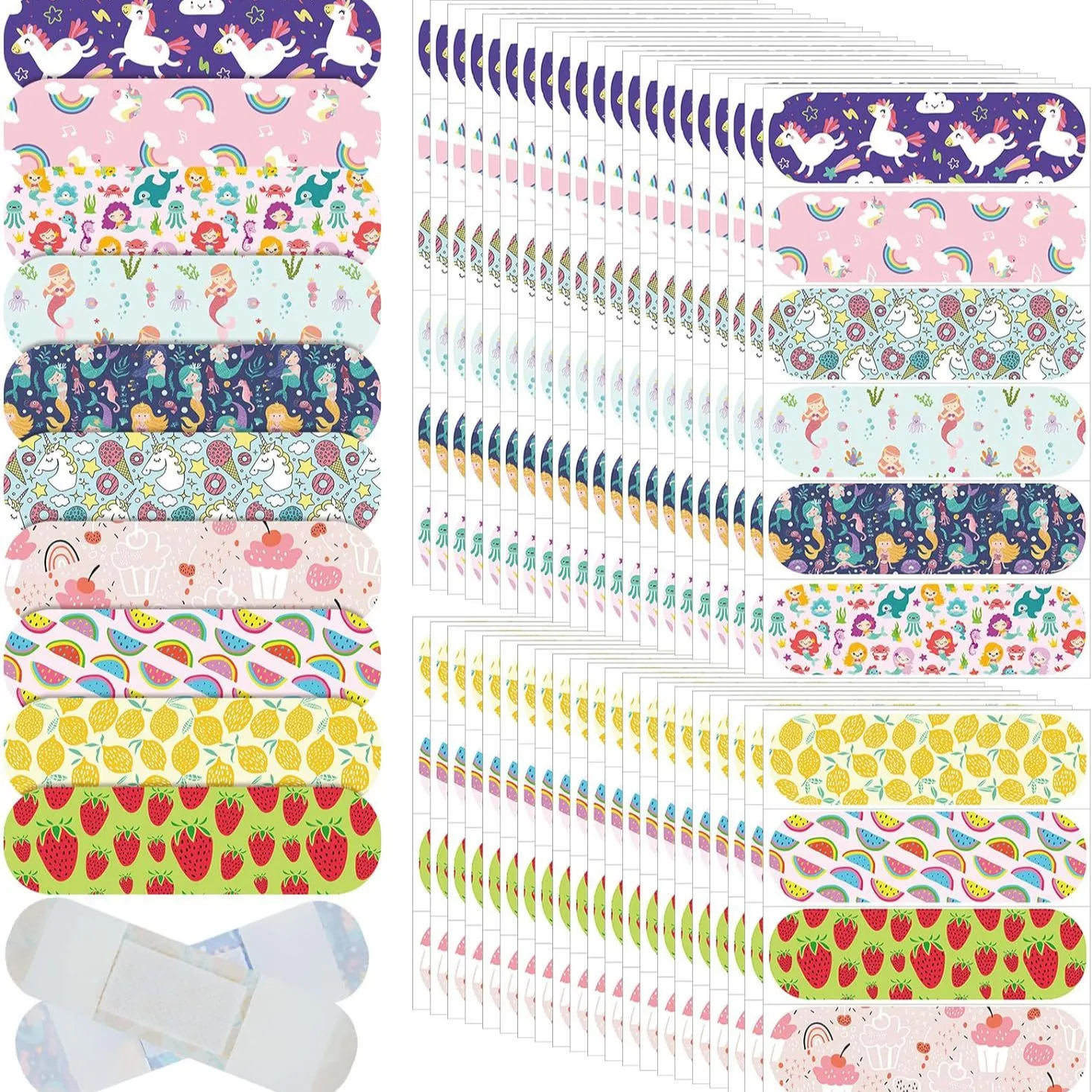 10Pcs Aesthetic Starry Sky Color Cartoon Unicorn PE Band Aid Waterproof Breathable Elastic Kid Hemostatic Bandage Dressing Patch