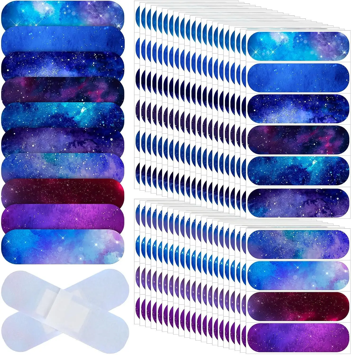 10Pcs Aesthetic Starry Sky Color Cartoon Unicorn PE Band Aid Waterproof Breathable Elastic Kid Hemostatic Bandage Dressing Patch