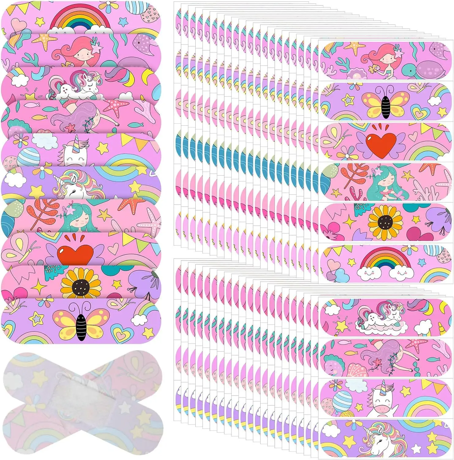 10Pcs Aesthetic Starry Sky Color Cartoon Unicorn PE Band Aid Waterproof Breathable Elastic Kid Hemostatic Bandage Dressing Patch