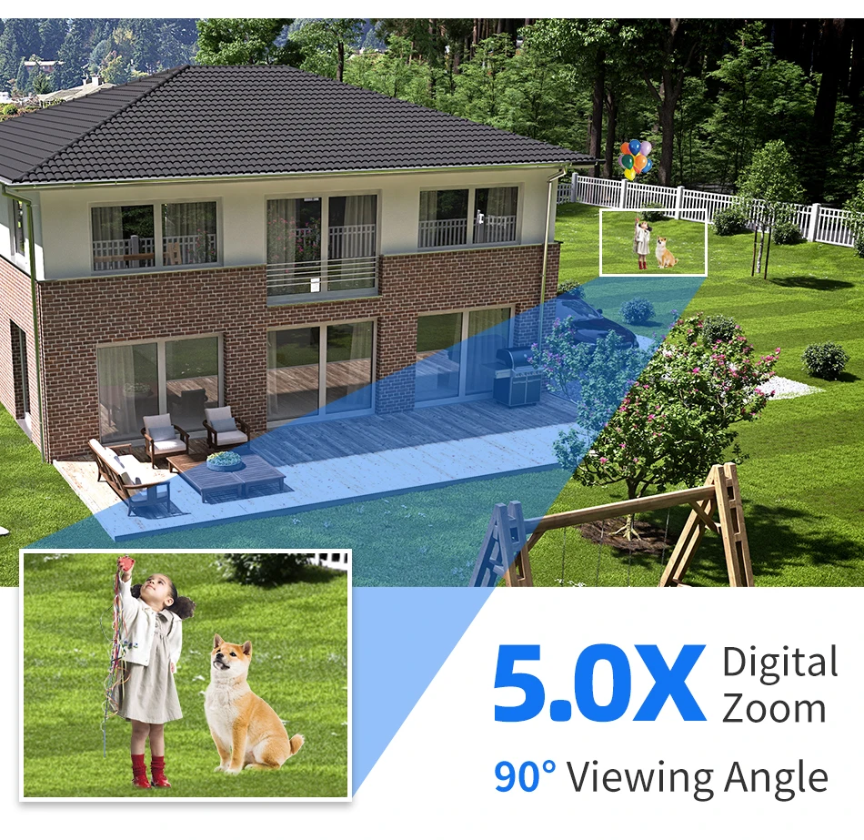 Hiseeu 8MP 4K PTZ Wifi Camera 5x Digital Zoom Ai Human Detect Auto Tracking ONVIF Wireless Outdoor Surveillance Camera ICSee App