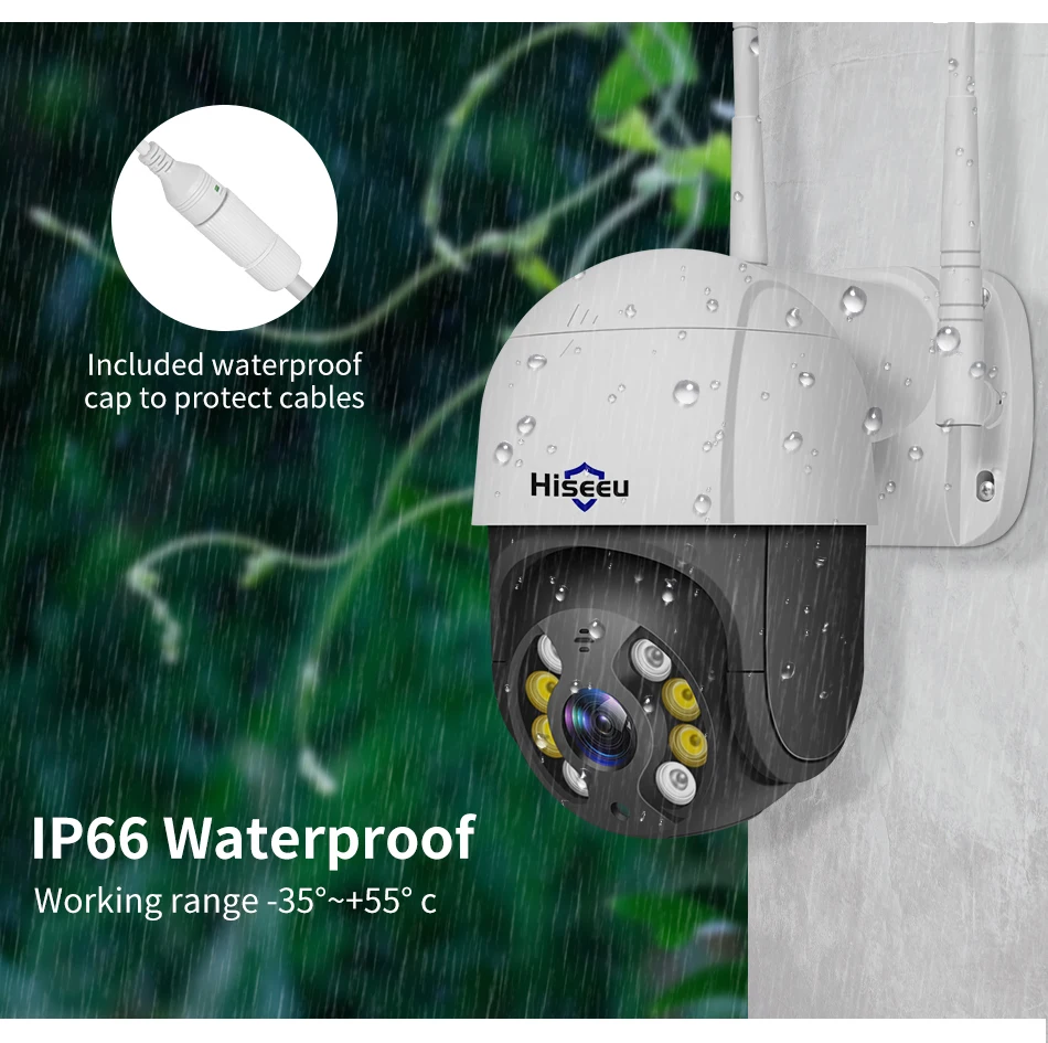 Hiseeu 8MP 4K PTZ Wifi Camera 5x Digital Zoom Ai Human Detect Auto Tracking ONVIF Wireless Outdoor Surveillance Camera ICSee App