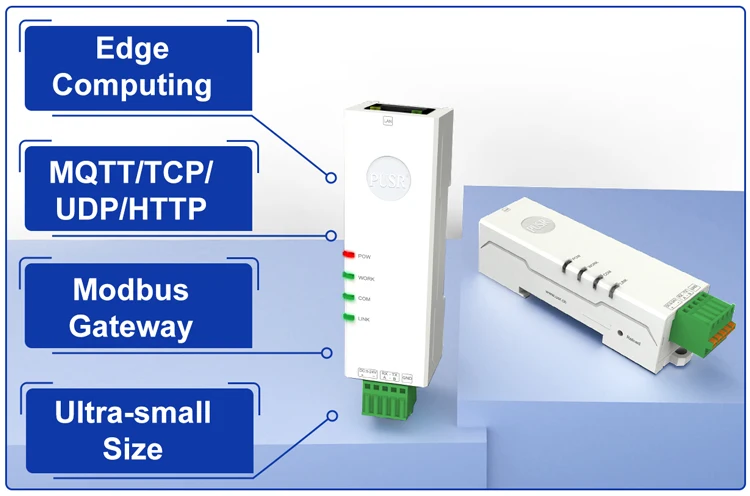 PUSR Serial RS485 RS232 to Ethernet Converter Din Rail Modbus RTU to TCP Gateway Support Edge Computing HTTP MQTT USR-DR132/134
