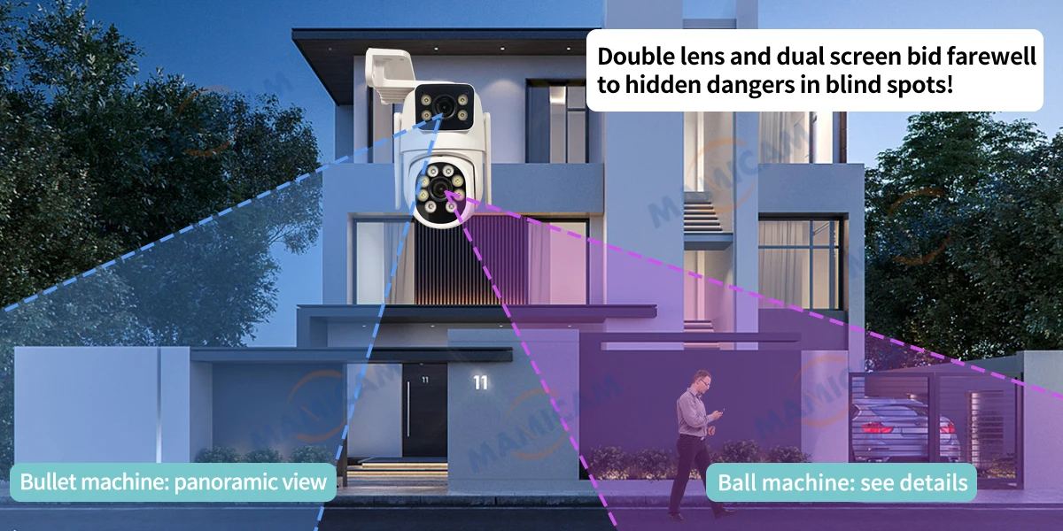 4MP WIFI IP Camera 3G 4G SIM Card PTZ 4MP Video Surveillance Cameras Outdoor Dual Lens ZOOM Alarm Color Night Camhipro App