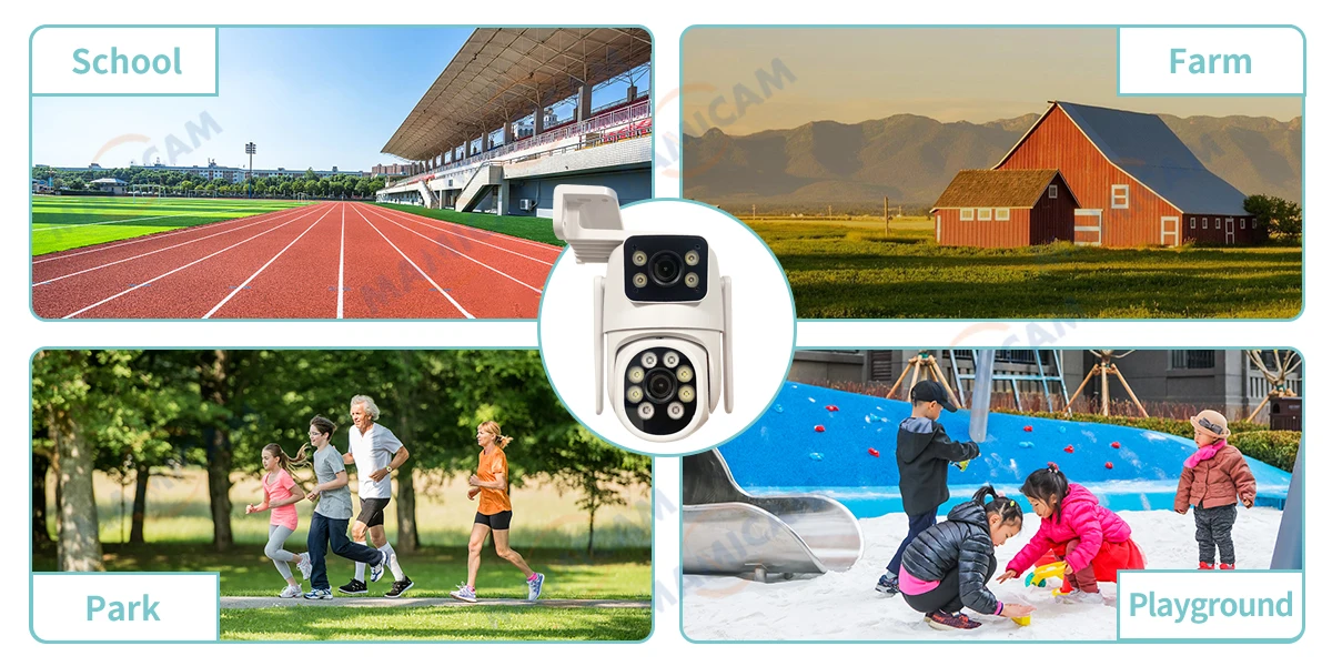 4MP WIFI IP Camera 3G 4G SIM Card PTZ 4MP Video Surveillance Cameras Outdoor Dual Lens ZOOM Alarm Color Night Camhipro App
